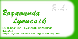 rozamunda lyancsik business card